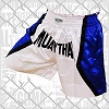 FIGHT-FIT - Muay Thai Shorts / Muay Thai White Blue