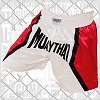 FIGHTERS - Shorts de Muay Thai / Blanc-Rouge