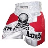 FIGHTERS - Muay Thai Shorts / Skull / White Red