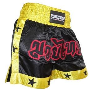 FIGHTERS - Muay Thai Shorts / Black-Yellow / Medium