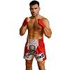 FIGHTERS - Muay Thai Shorts / Skull / Weiss-Rot