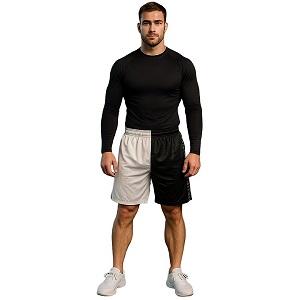 FIGHT-FIT - Fitness Shorts / Schwarz-Weiss / Medium