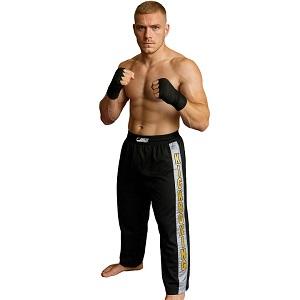 FIGHT-FIT - Kick-Boxing Hosen / Satin / Kick-Boxing / Schwarz / XS