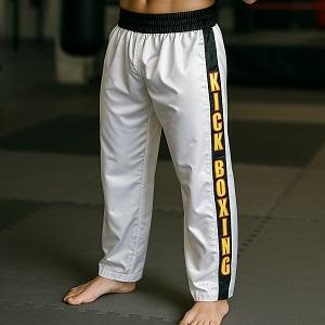 FIGHT-FIT - Kick-Boxing Hosen / Satin / Kick-Boxing / Weiss / Small