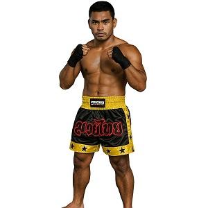 FIGHTERS - Muay Thai Shorts / Schwarz-Gelb / Small