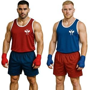 FIGHTERS - Boxing Shirt / Reversable / Rot + Blau / Medium