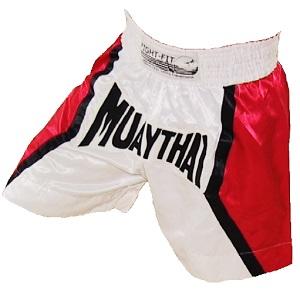 FIGHTERS - Muay Thai Shorts / Weiss-Rot / Large
