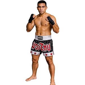 FIGHTERS - Muay Thai Shorts / Schwarz-Weiss / Small