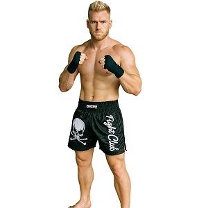 FIGHTERS - Muay Thai Shorts / Fight Club Skull / Schwarz / Small
