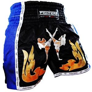 FIGHTERS - Thaibox Shorts / Elite Fighters / Schwarz-Blau / Medium
