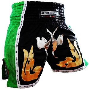 FIGHTERS - Thaibox Shorts / Elite Fighters / Schwarz-Gr&uuml;n / Medium