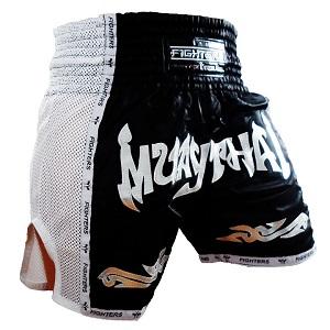 FIGHTERS - Thaibox Shorts / Elite Muay Thai / Schwarz-Weiss / Medium
