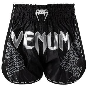 Venum - Muay Thai Shorts / Nexus / Schwarz-Silber / Small